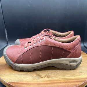 Keen Presidio Shoes Womens Size 6.5 Red Leather Hiking Athletic Walking Sneakers